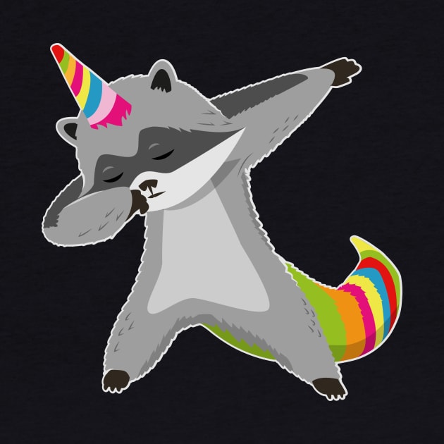 Raccoonicorn Unicorn Raccoon Dabbing by propellerhead